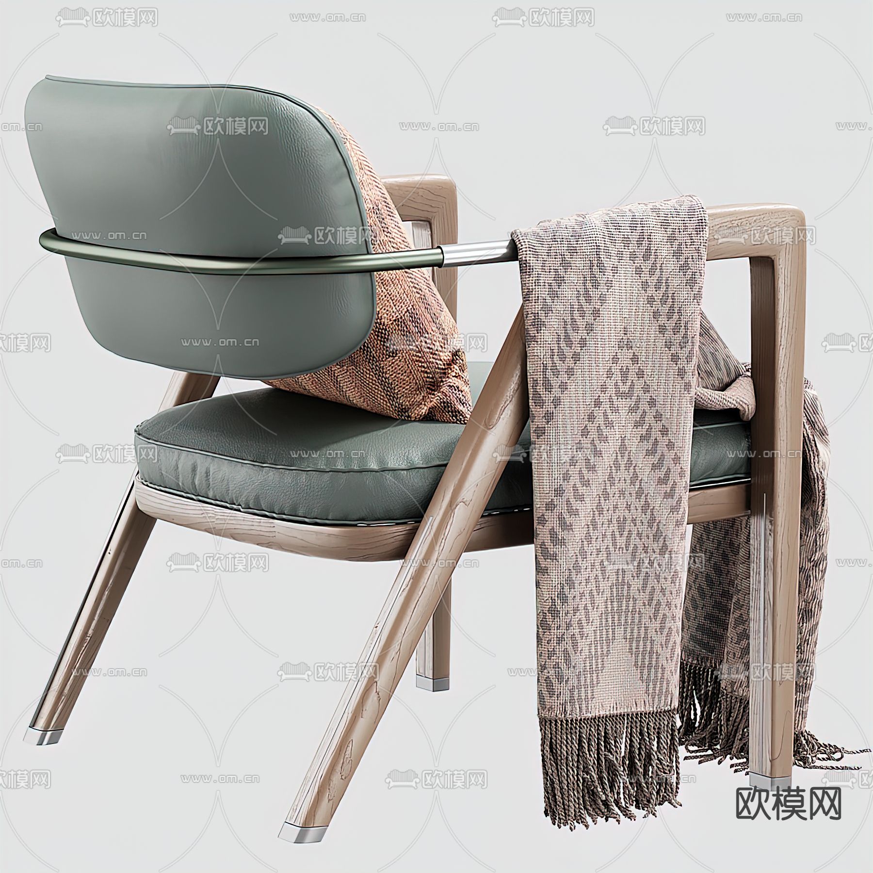 Giorgetti 现代皮革休闲椅3d模型下载（渲染图3）