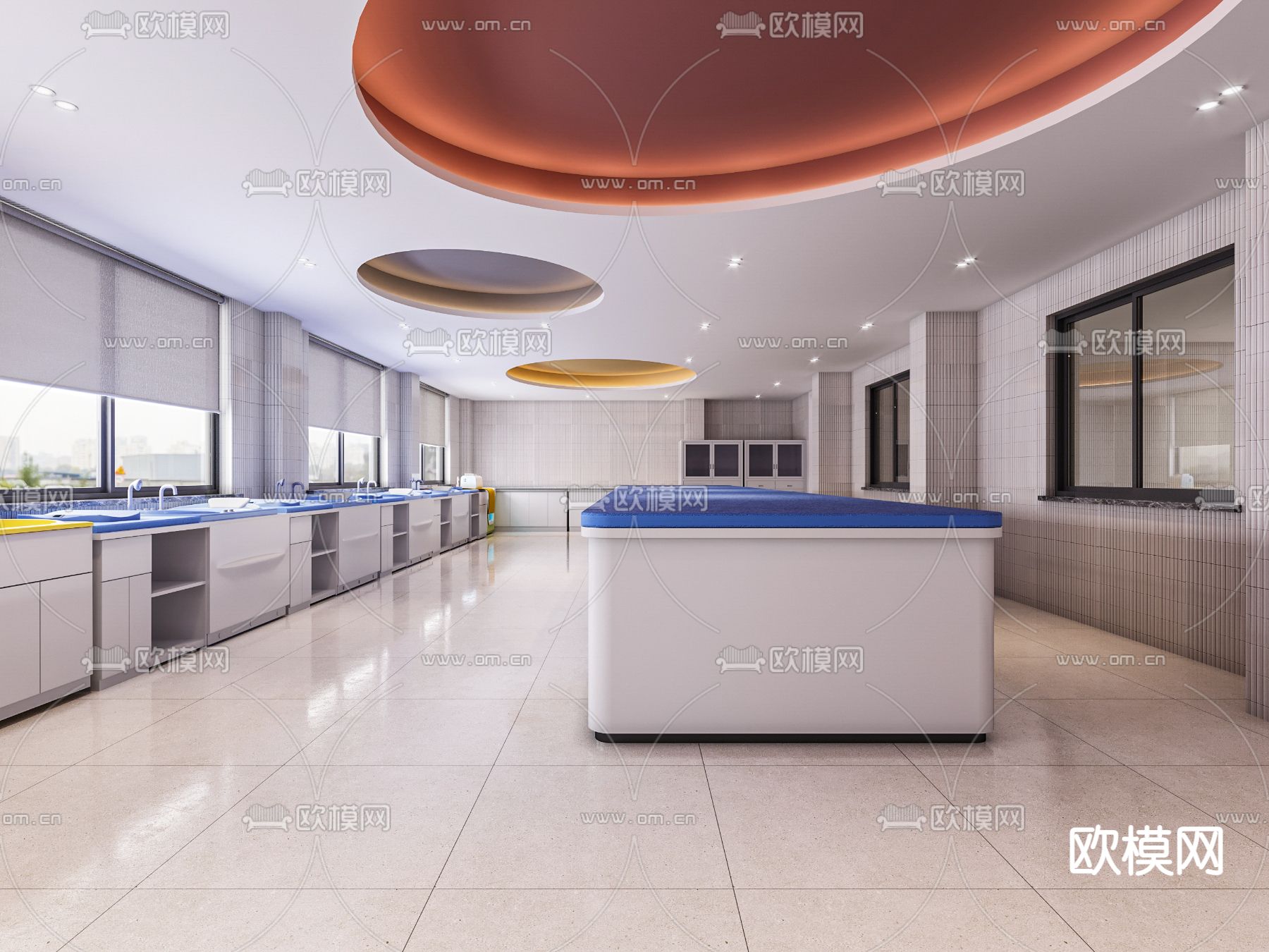 现代儿童洗浴中心免费3d模型下载