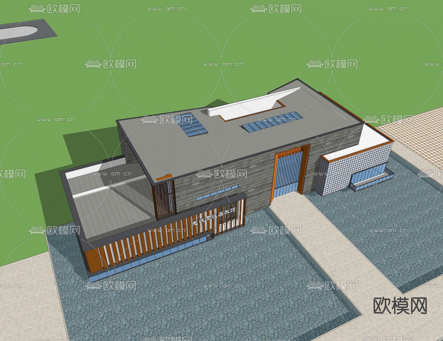 现代美术馆外观su模型下载（渲染图3）