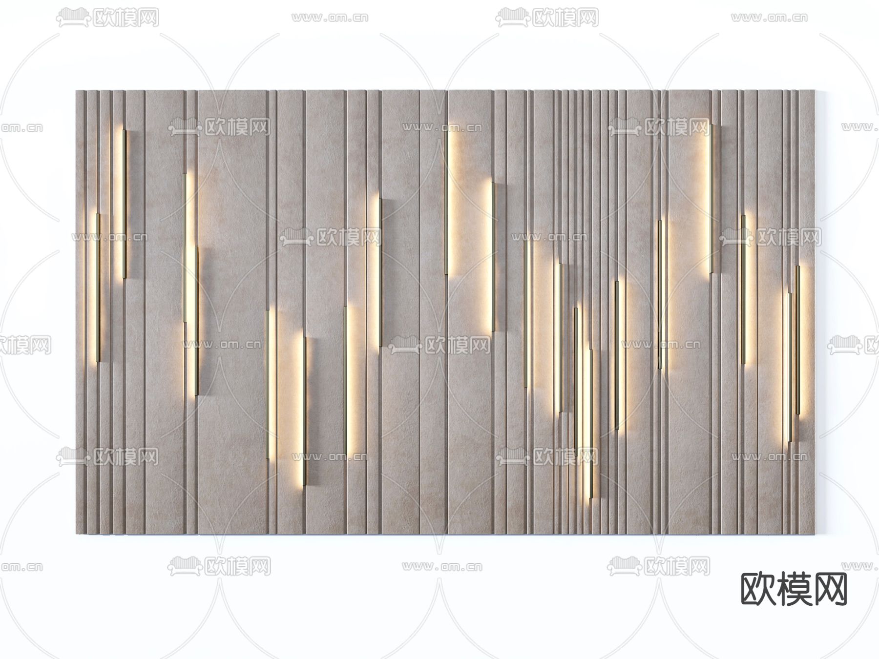 现代沙发背景软包硬包3d模型下载（渲染图2）