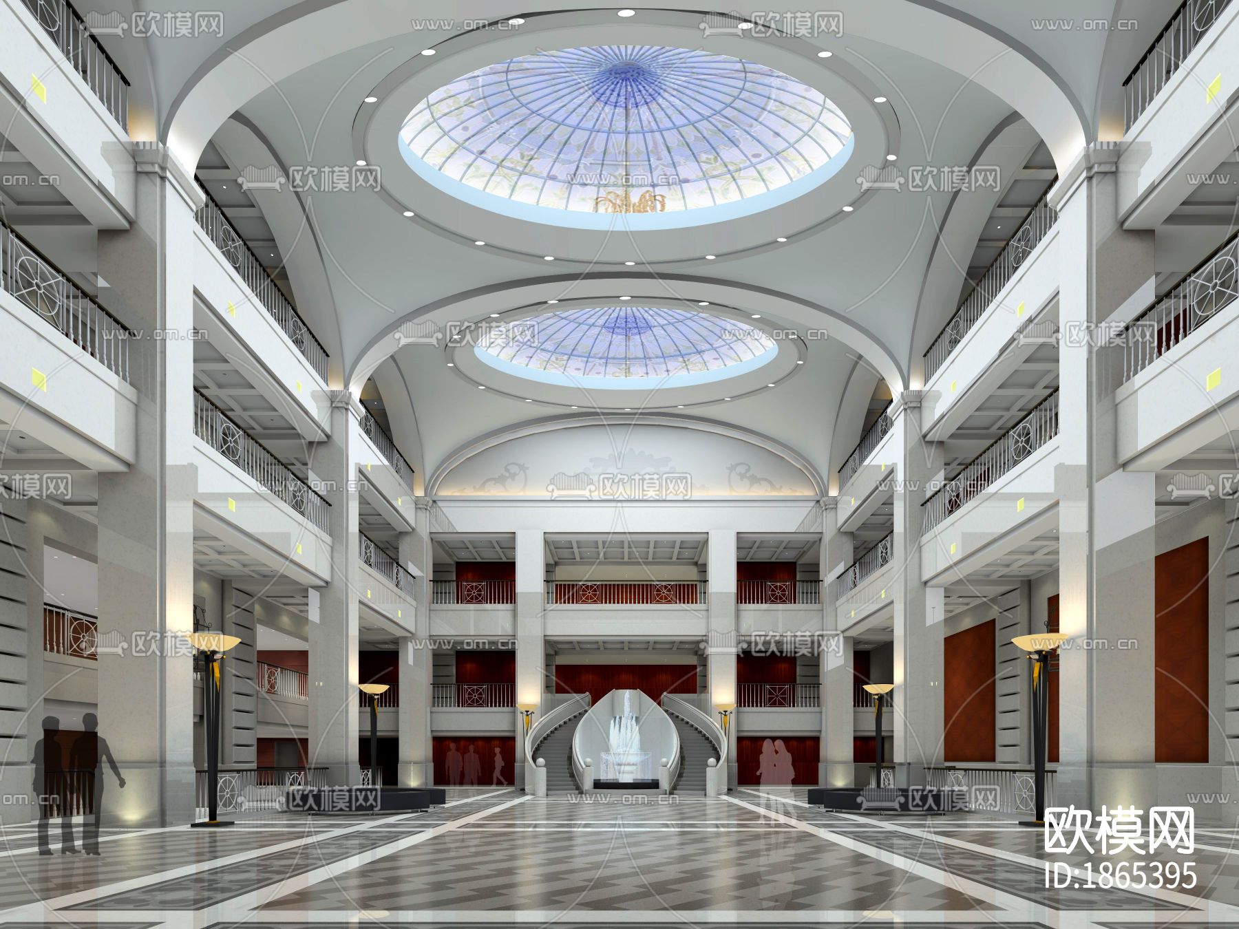 剧院大堂cad施工图下载（渲染图4）