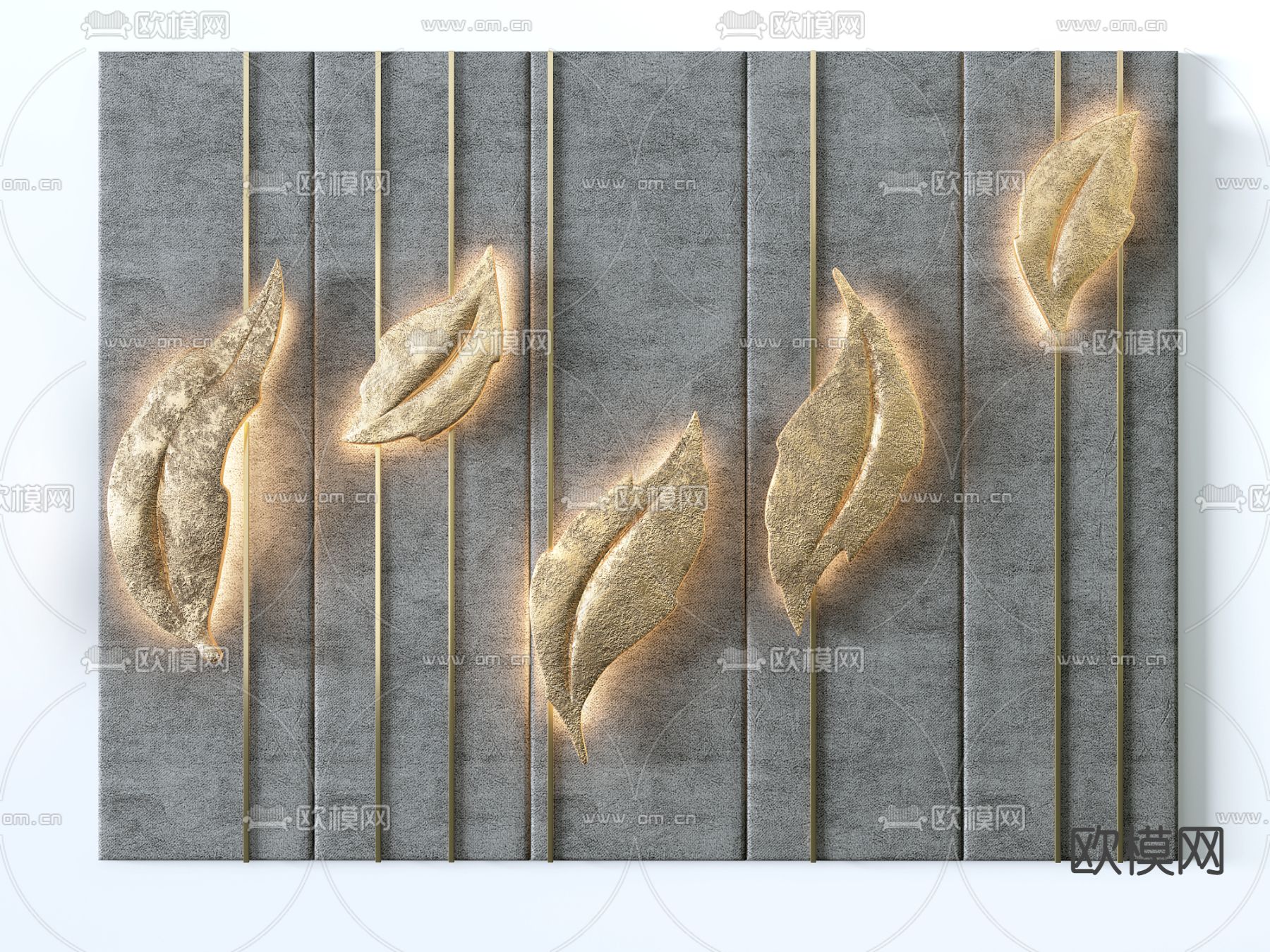 现代沙发背景软包硬包3d模型下载（渲染图3）