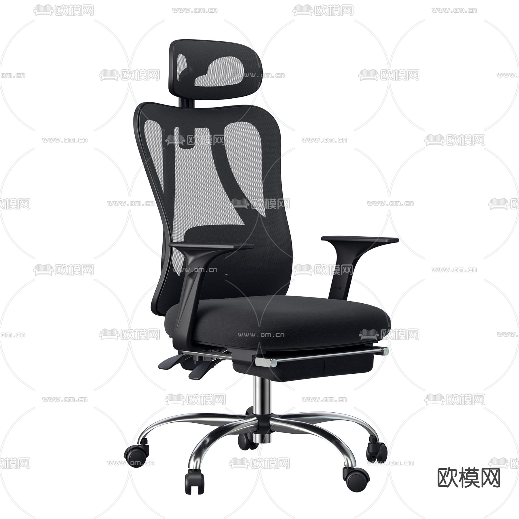 现代办公椅免费3d模型下载（渲染图1）