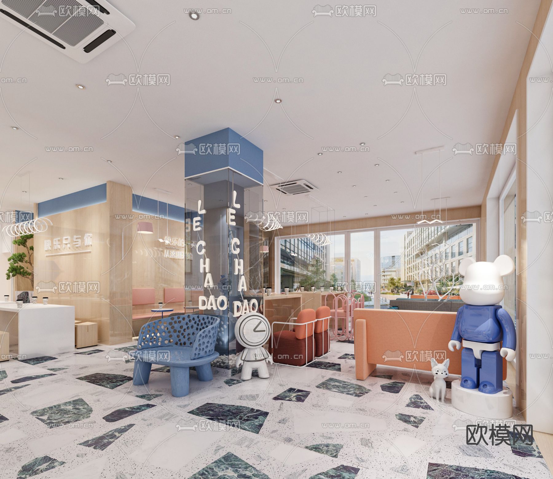 北欧奶茶店3d模型下载（渲染图3）