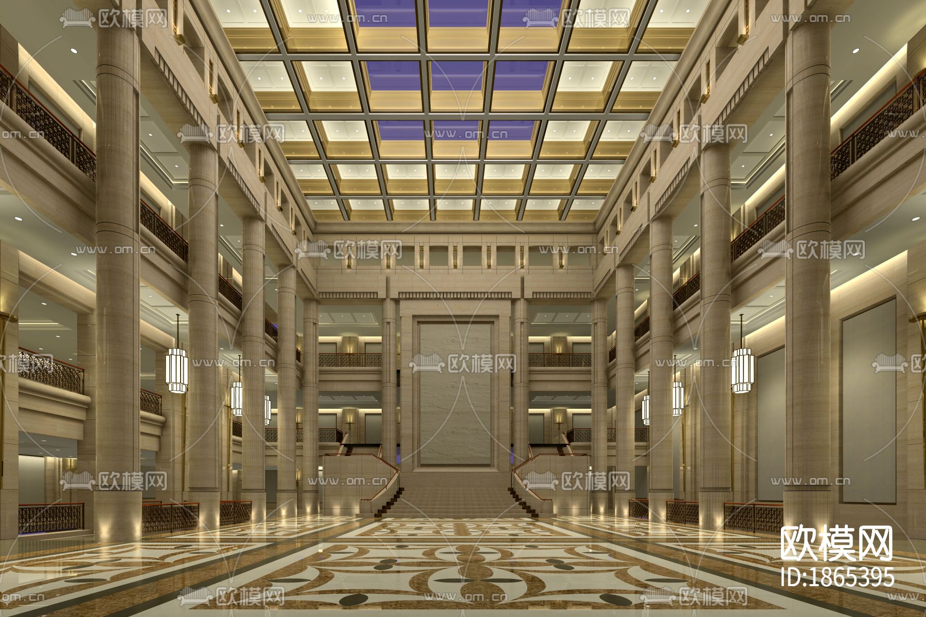 剧院大堂cad施工图下载（渲染图5）