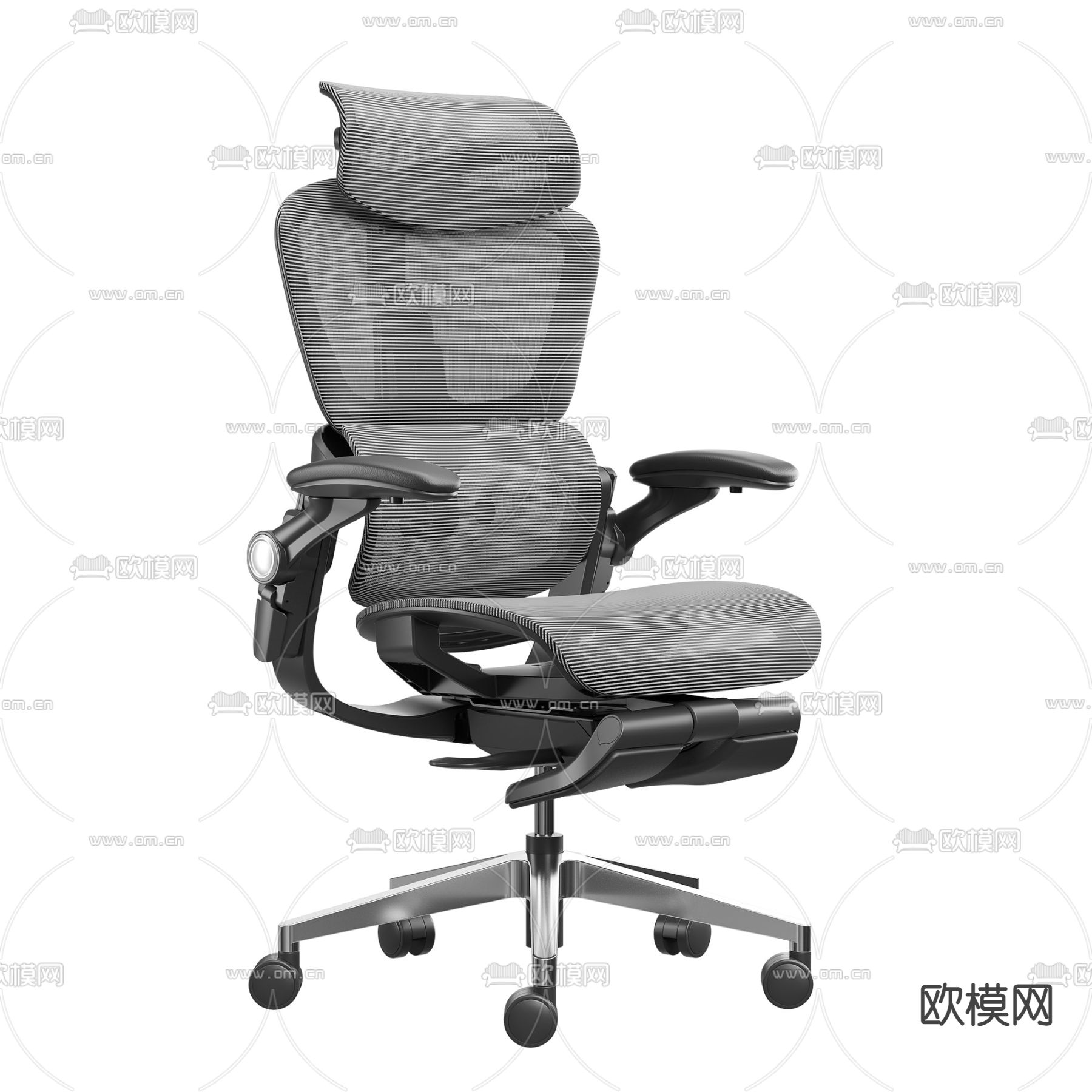 现代办公椅免费3d模型下载（渲染图2）