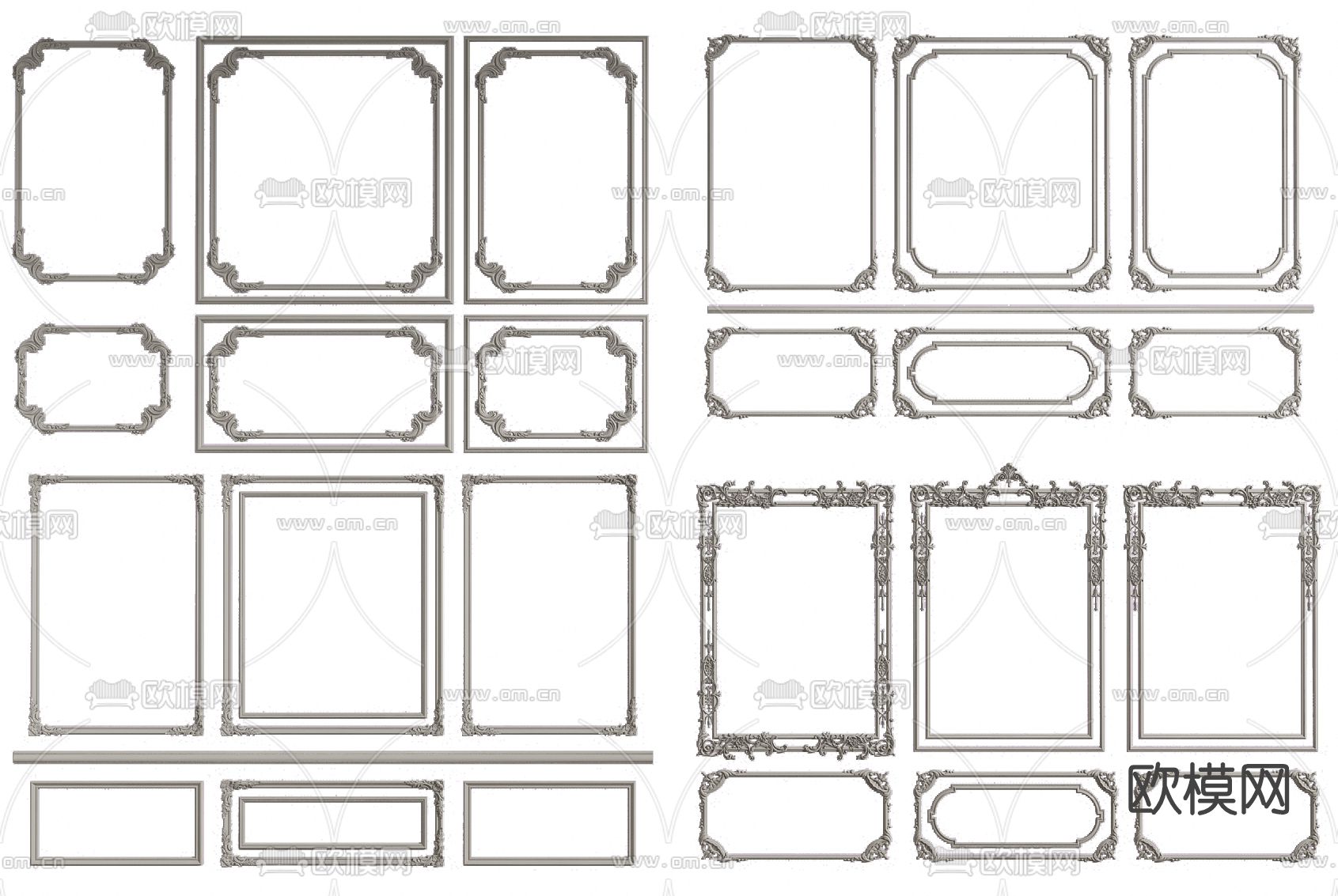 欧式雕花线条su模型下载（渲染图1）