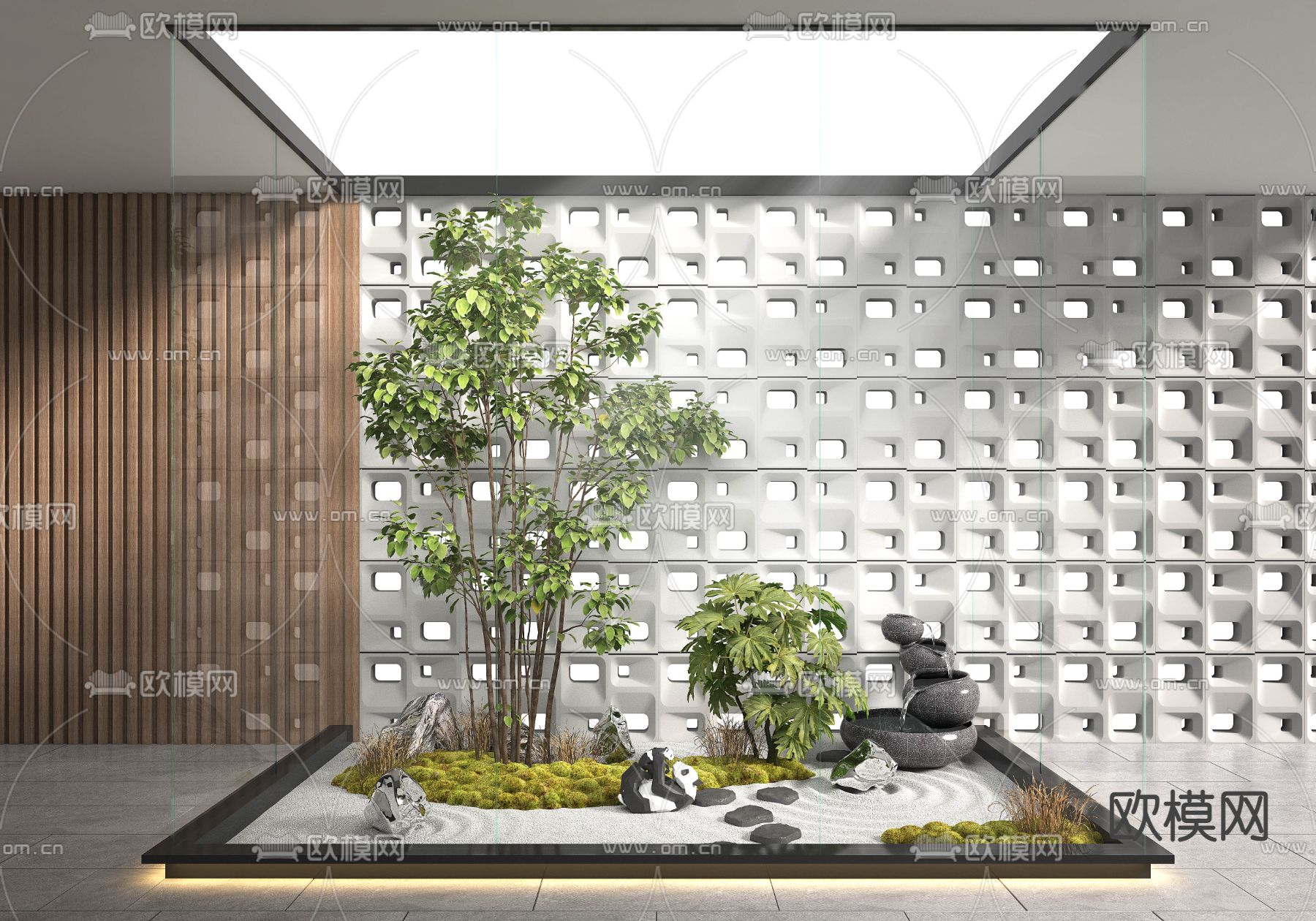 现代室内景观造景园艺小品3d模型