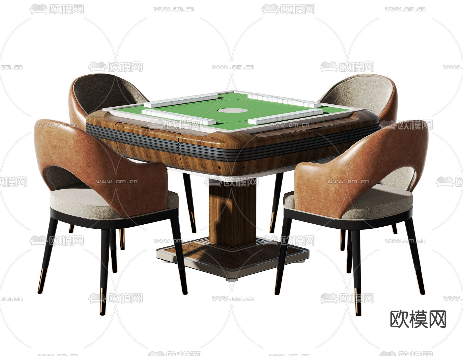 现代麻将桌椅3d模型