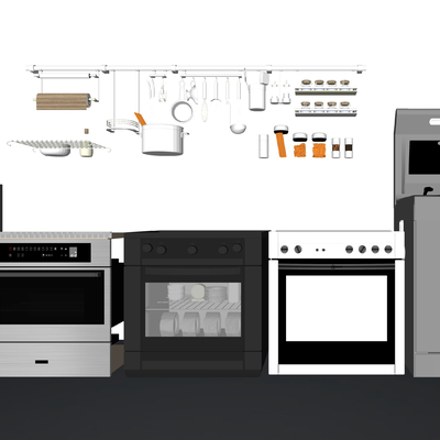  现代抽油烟机su模型 