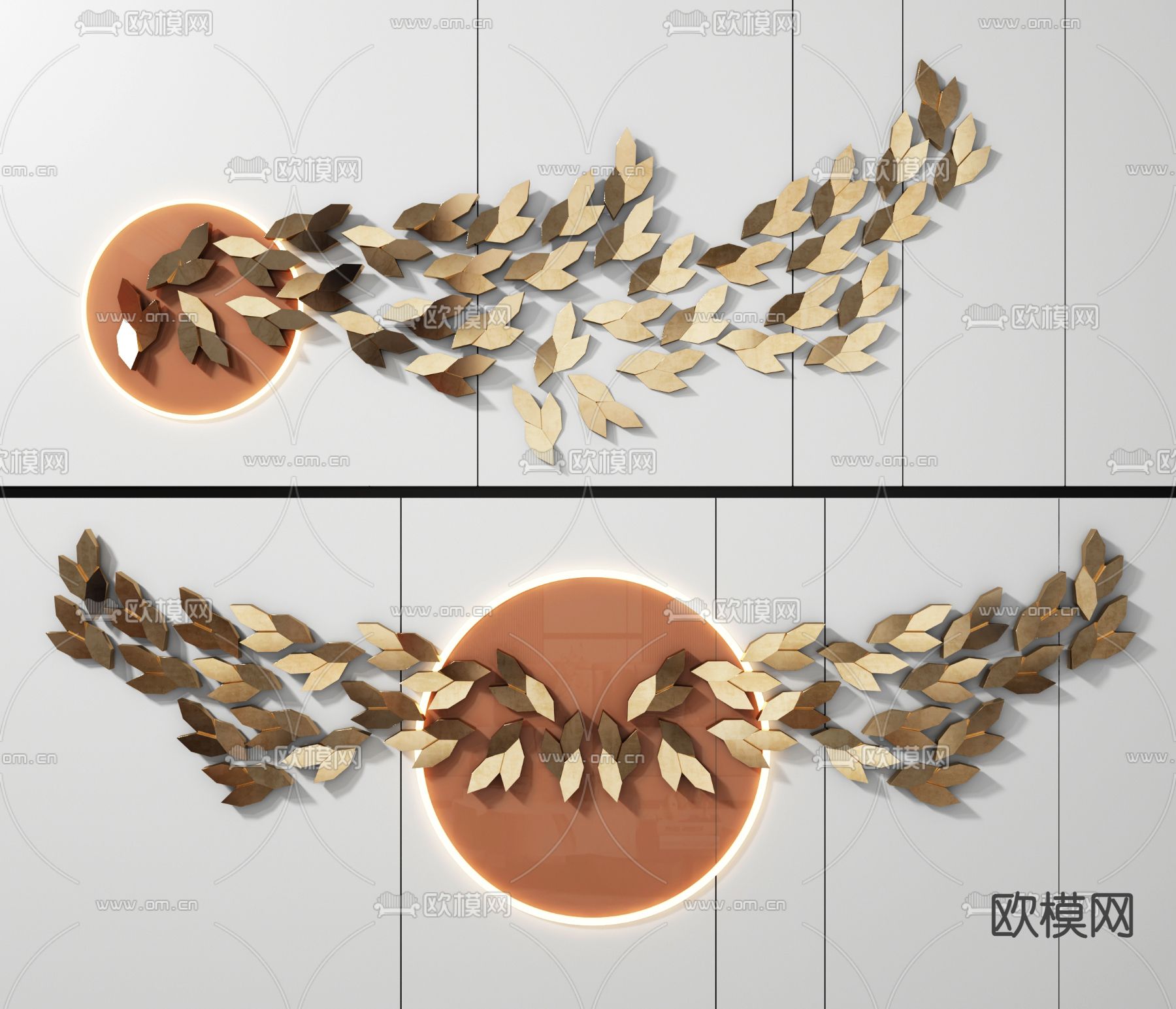 现代轻奢墙饰挂件3d模型