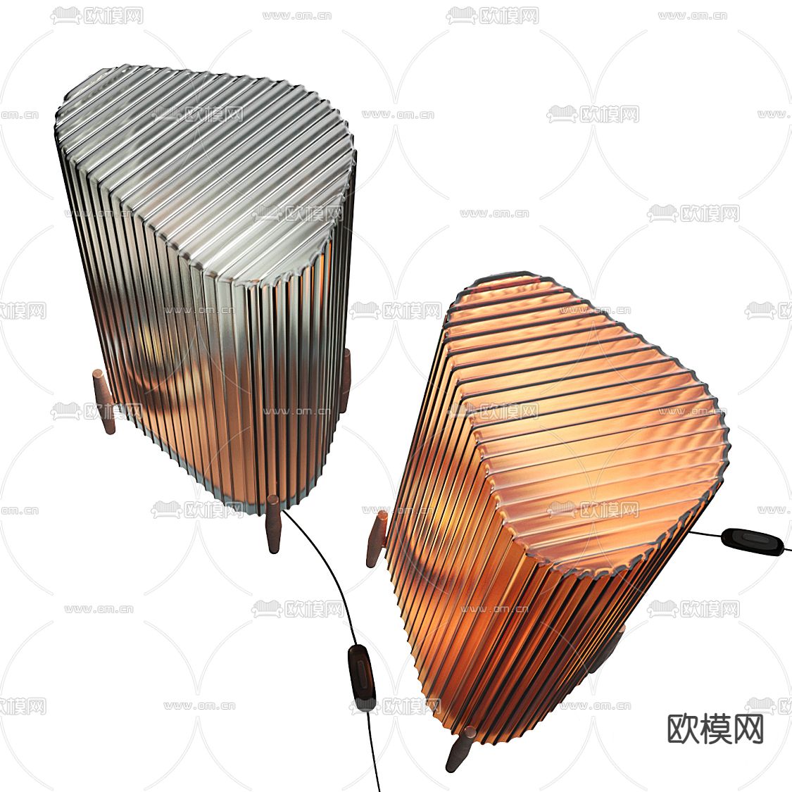 现代玻璃落地灯3d模型