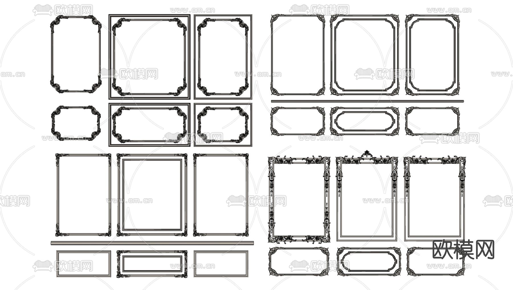 欧式雕花线条su模型下载（渲染图2）