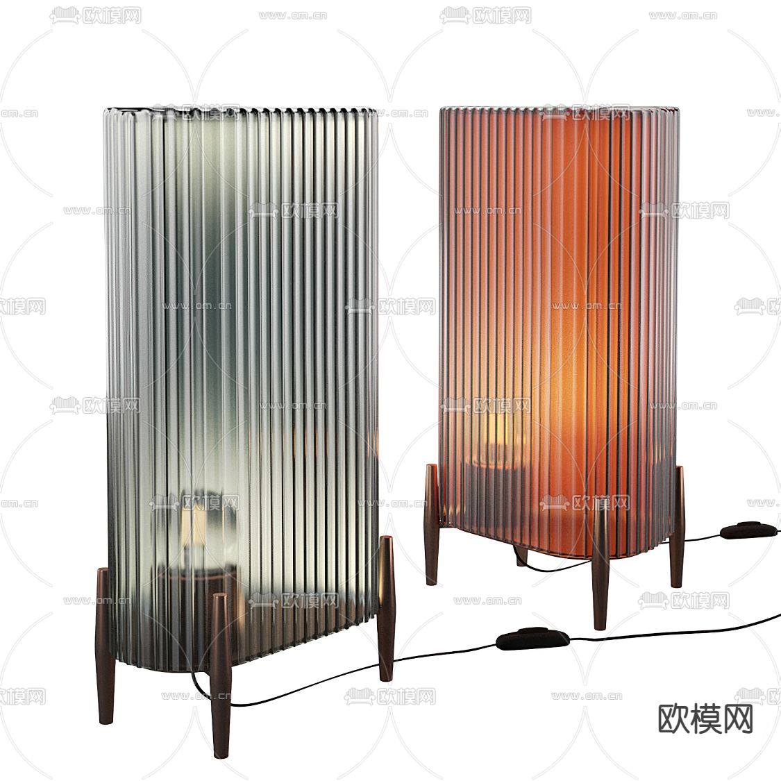 现代玻璃落地灯3d模型
