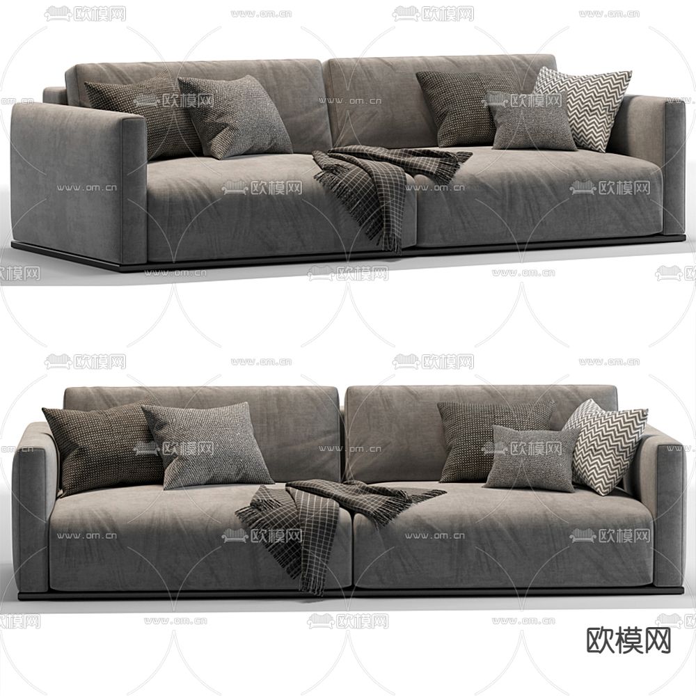 现代布艺双人沙发3d模型