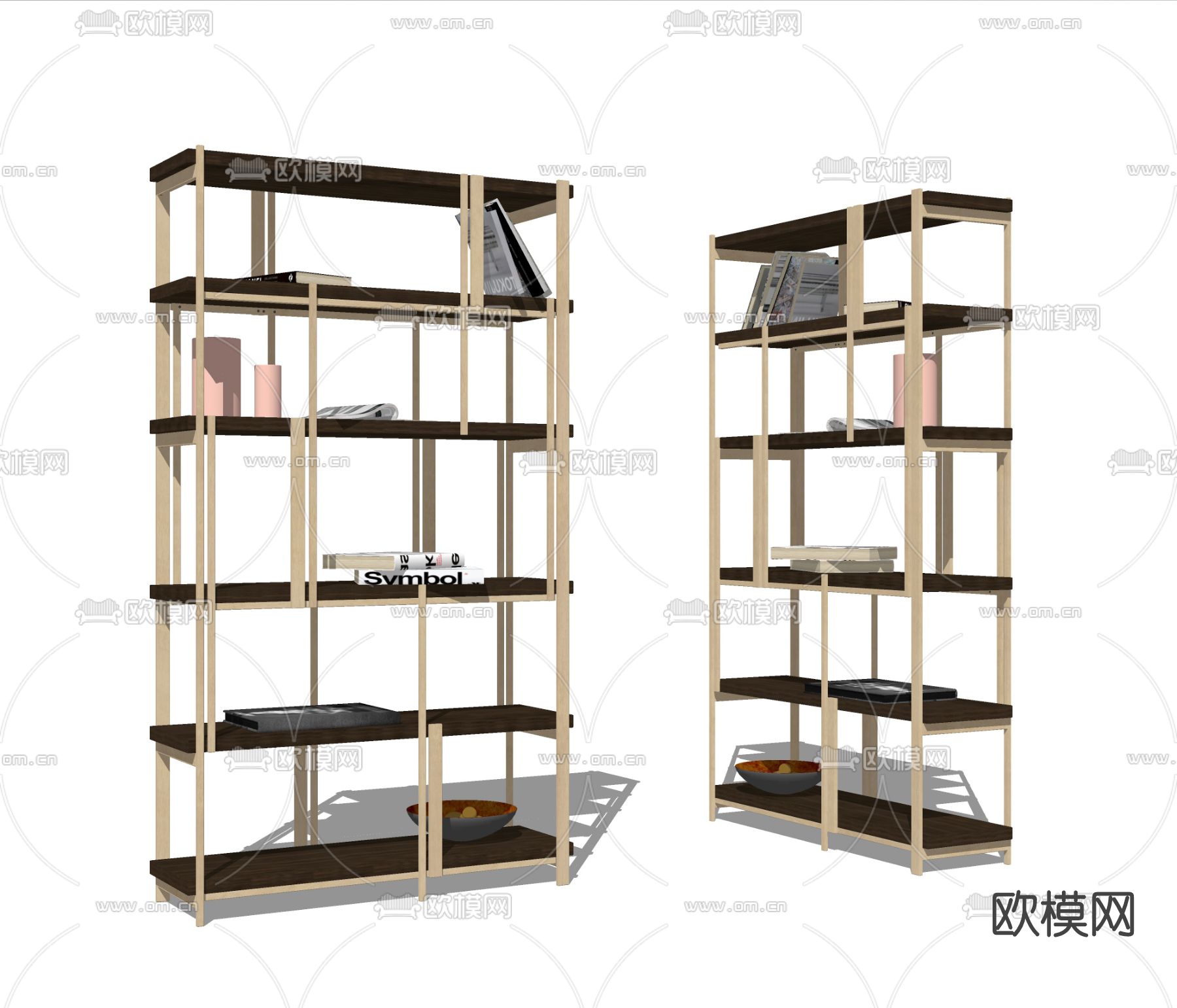 现代展示架装饰架su模型