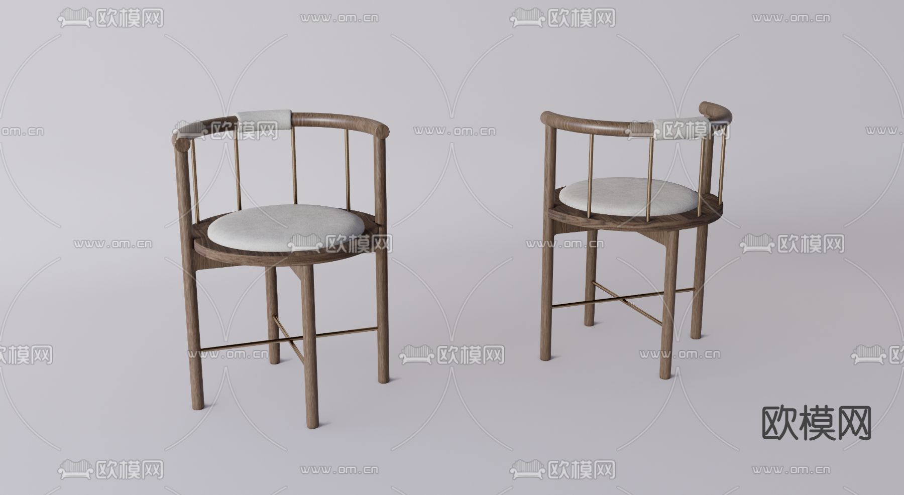 侘寂餐椅su模型下载（渲染图1）