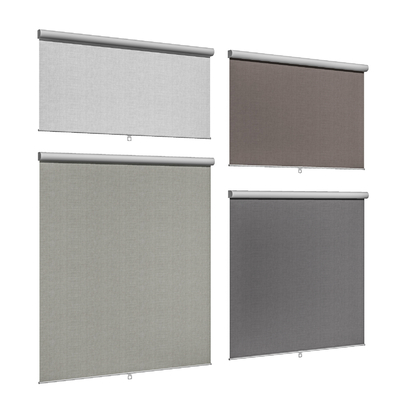  现代布艺卷帘窗帘su模型 