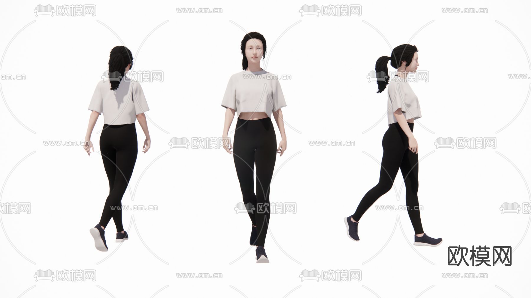 现代美女人物su模型下载（渲染图1）