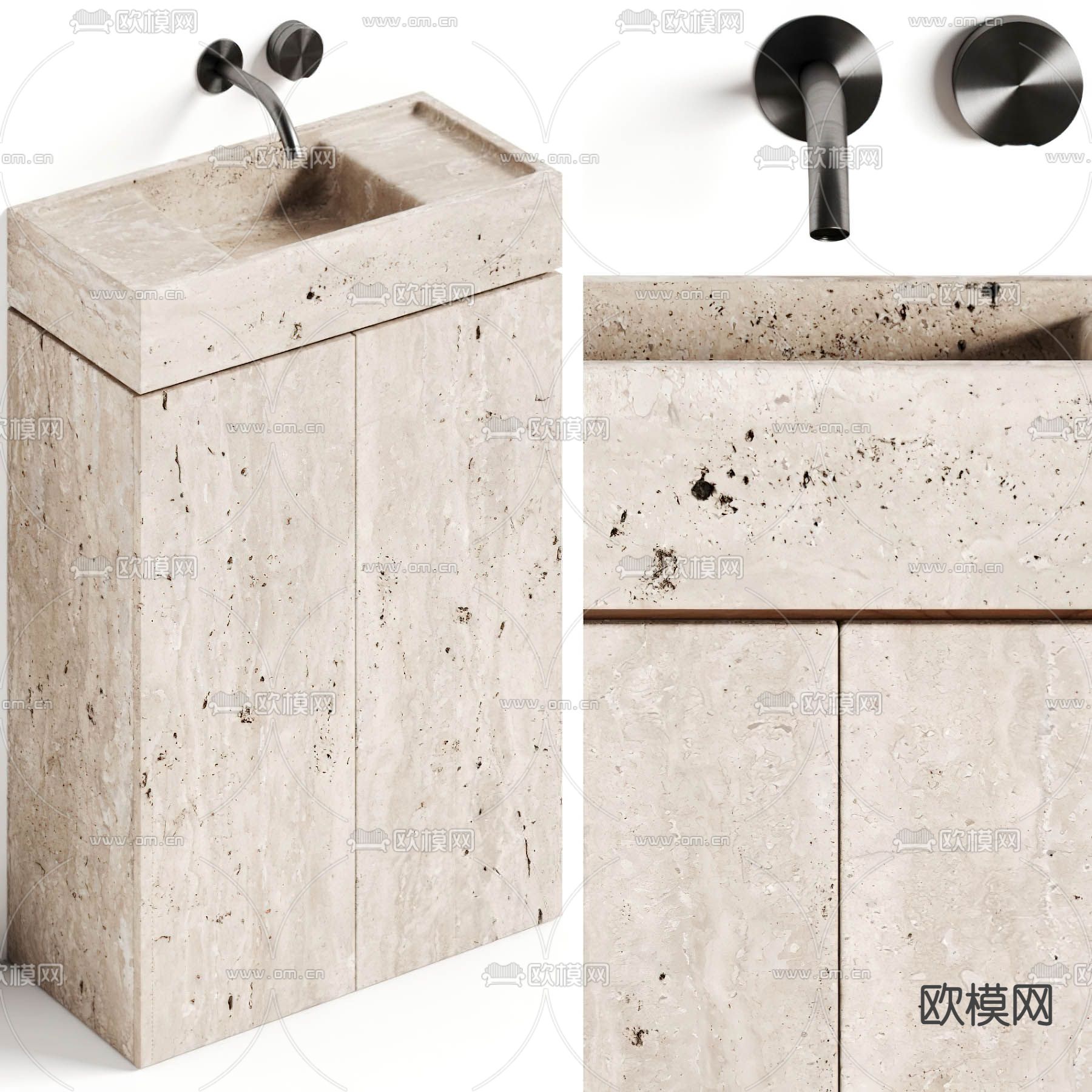 侘寂立式洗手盆3d模型下载