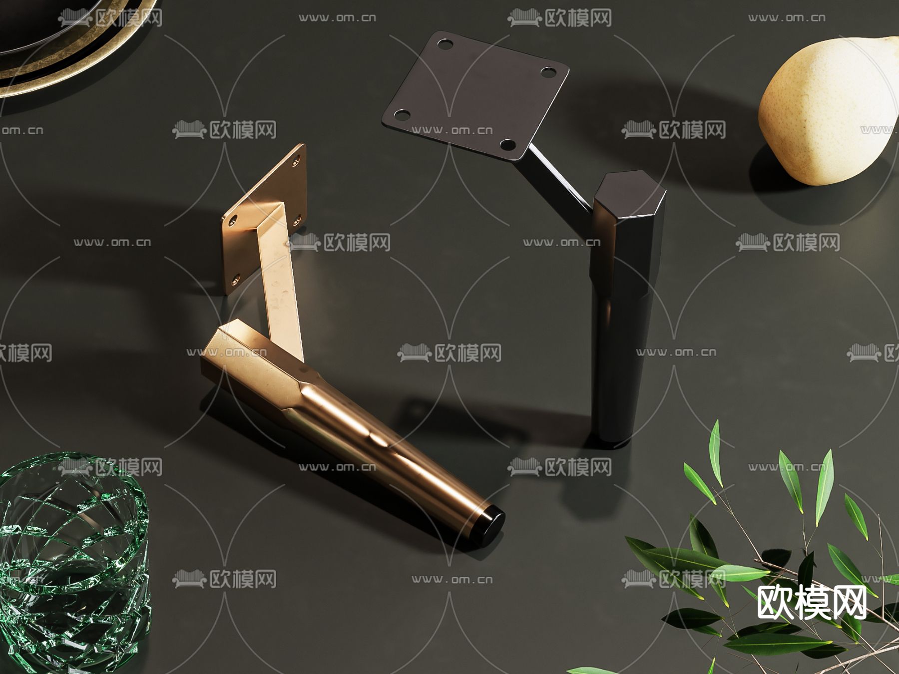 现代五金脚家具脚3d模型