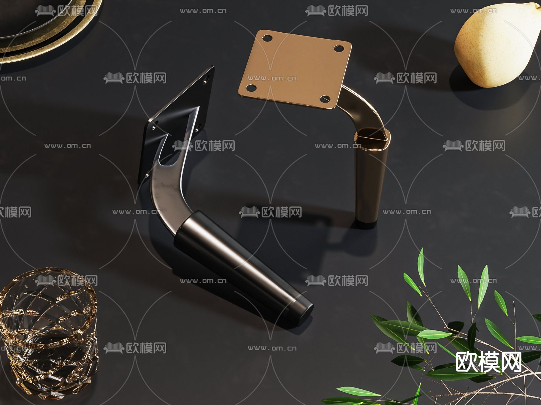 现代五金脚家具脚3d模型下载