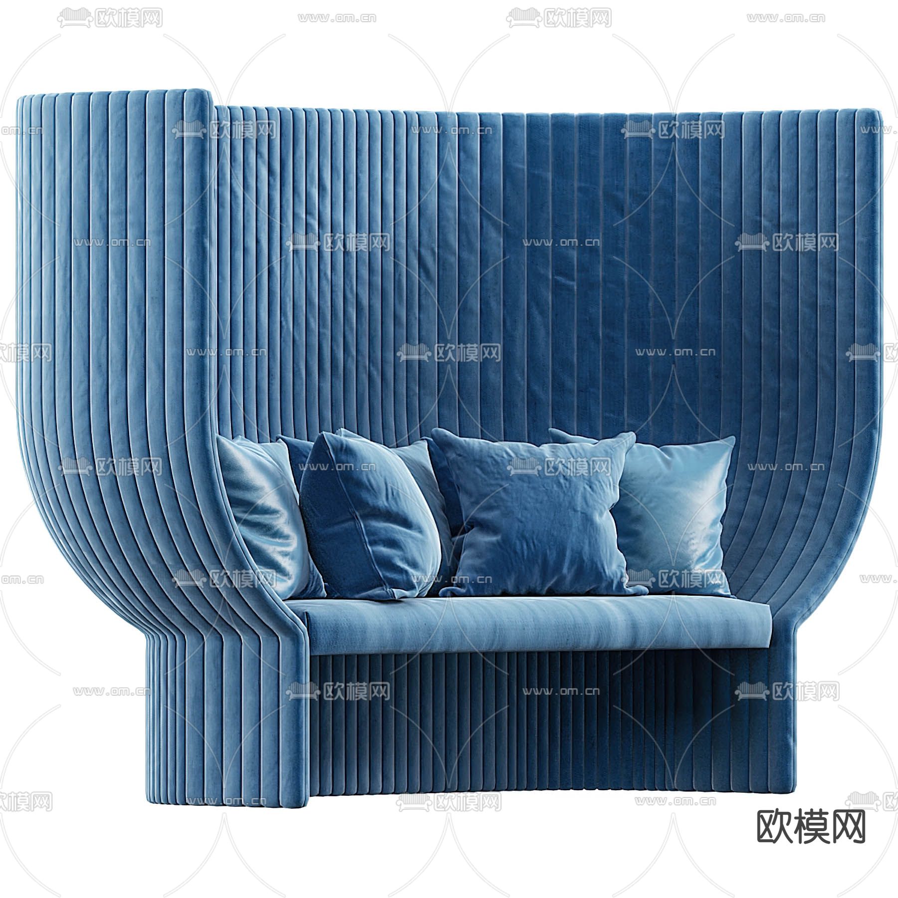 Natuzzi 现代布艺高背休闲沙发3d模型下载