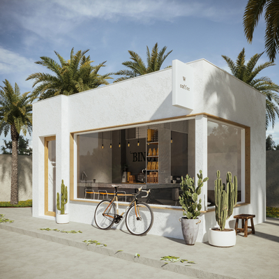 奶茶咖啡店外观3d模型