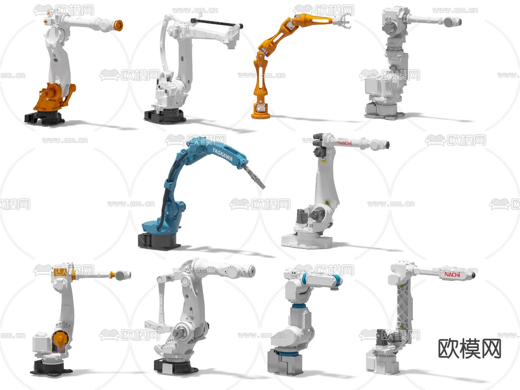 现代工业机械臂3d模型
