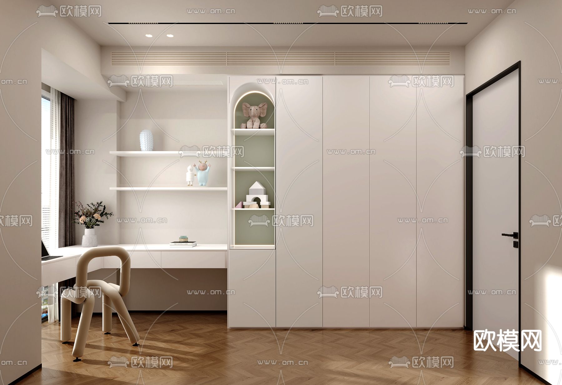 现代儿童房3d模型