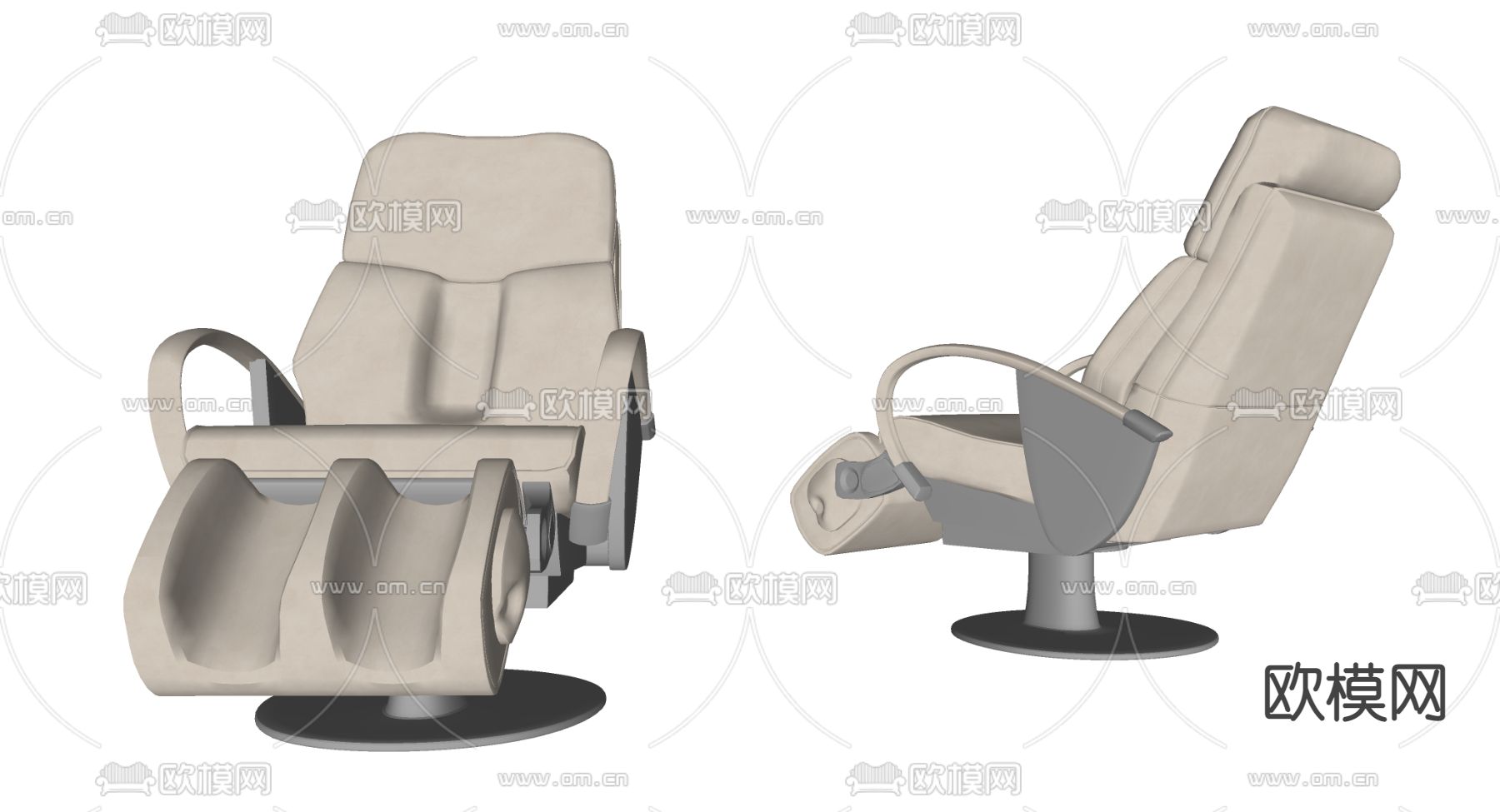 现代休闲躺椅su模型下载（渲染图2）