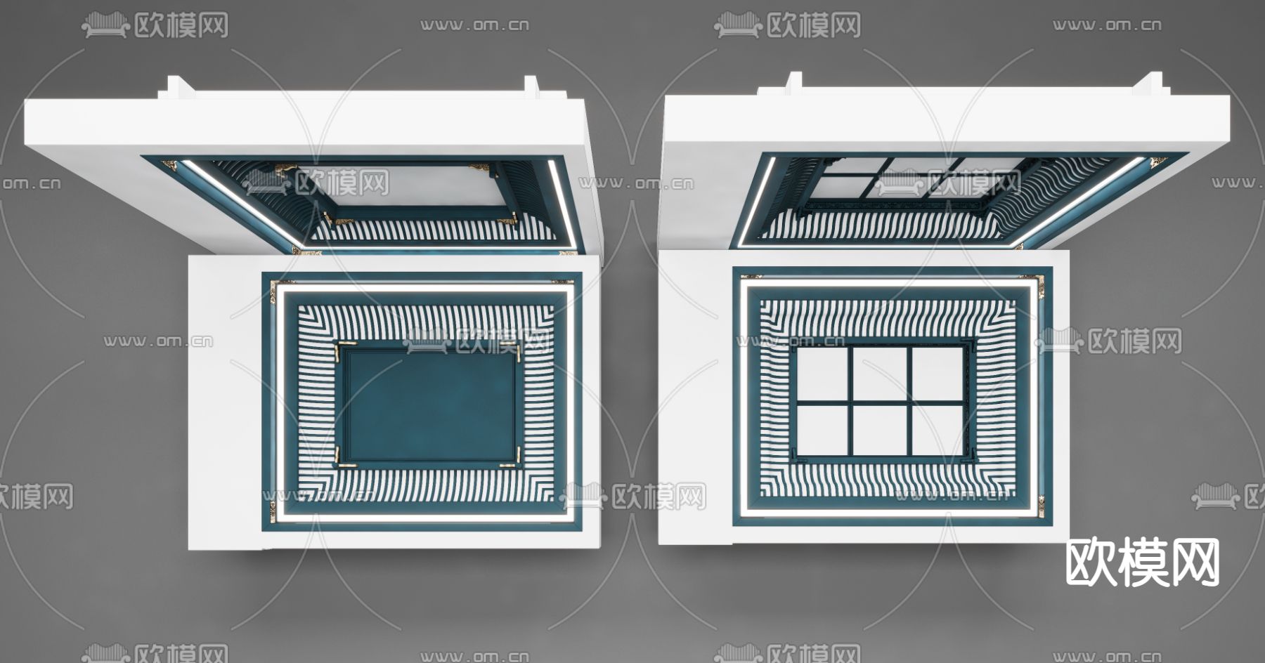 中式轻奢吊顶3d模型
