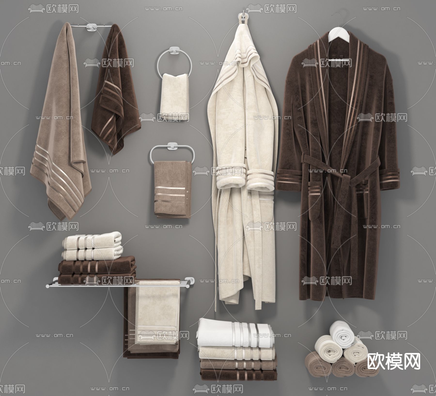 现代毛巾浴袍3d模型