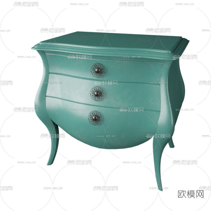 美式床头柜免费3d模型下载