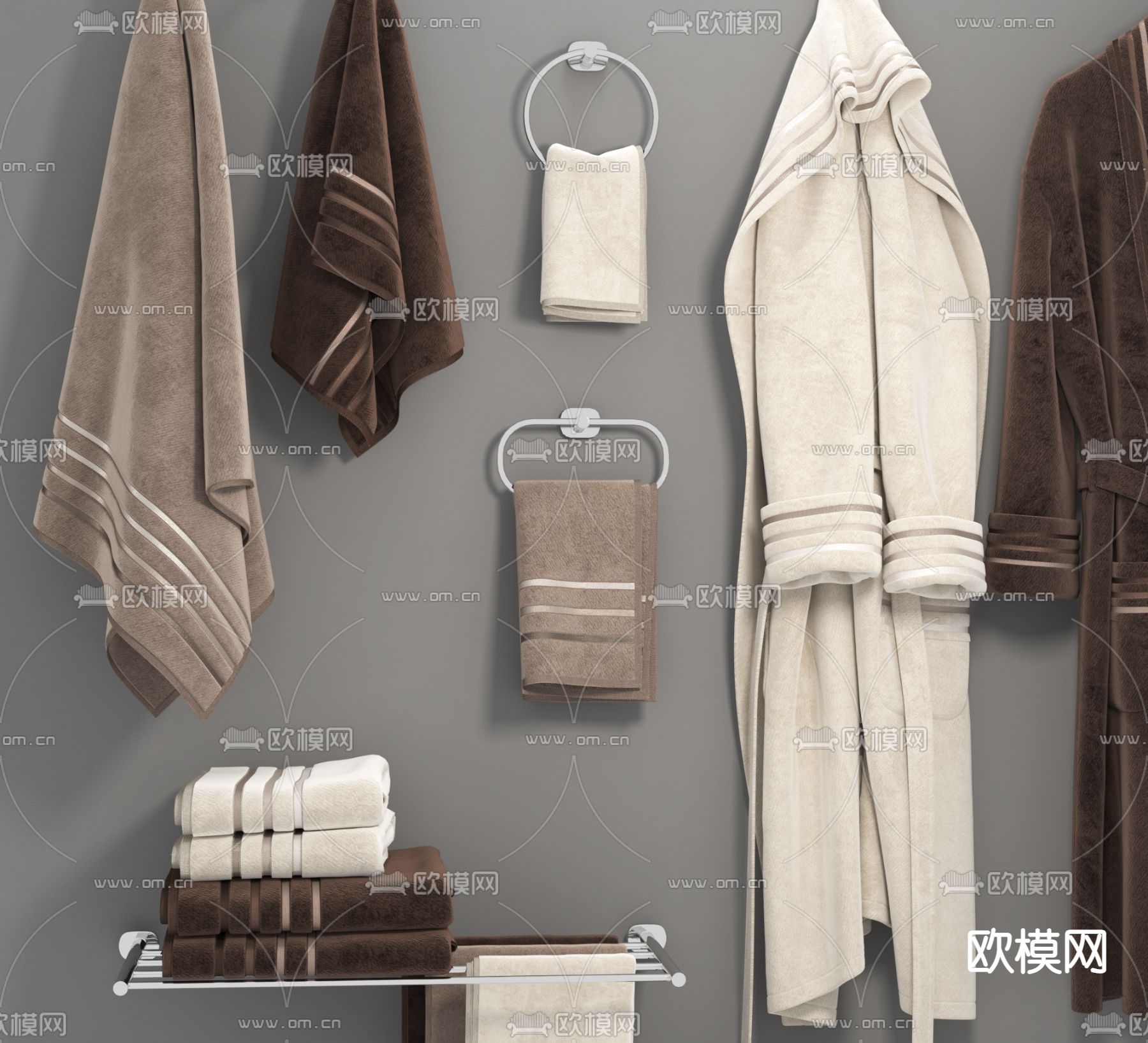 现代毛巾浴袍3d模型