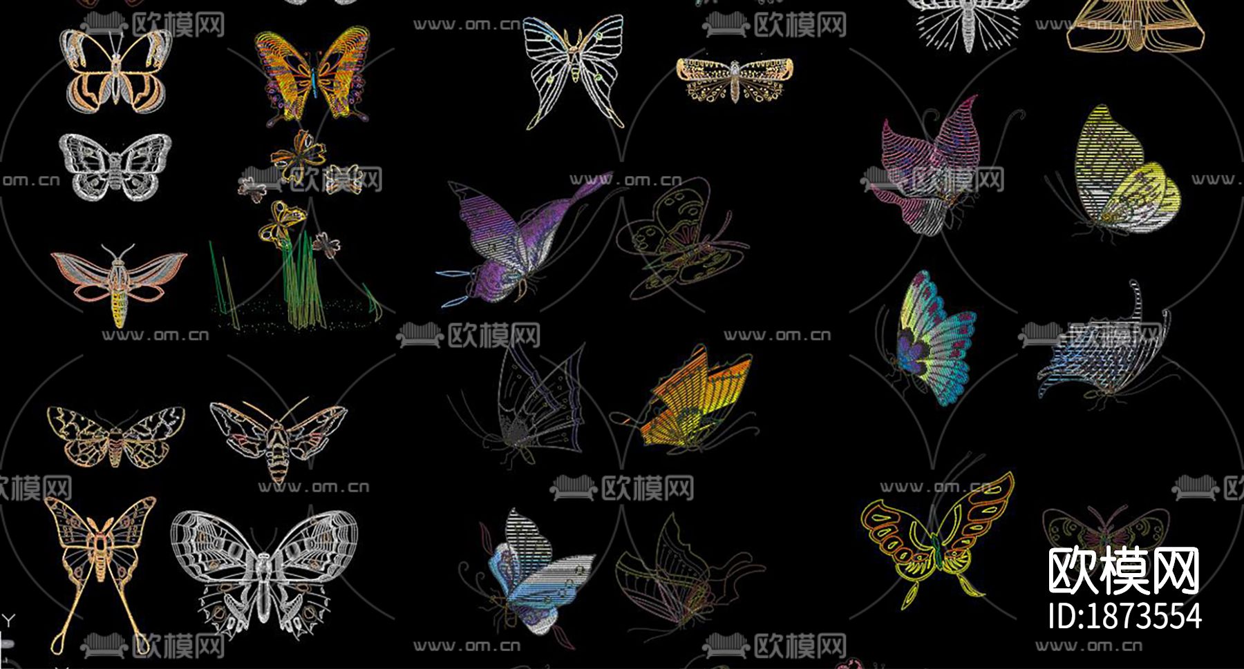 动物蝴蝶cad图库下载（渲染图4）