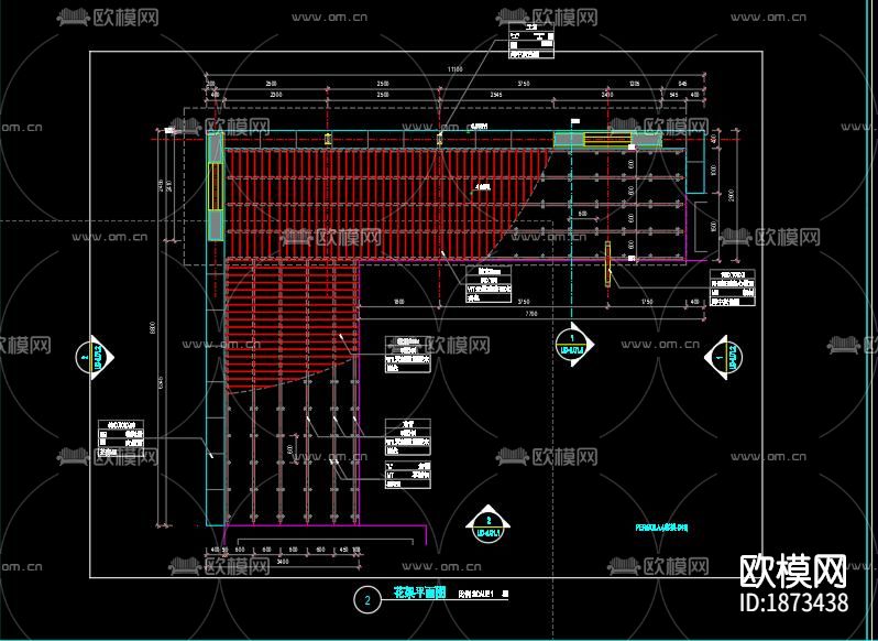 新中式景墙cad节点大样图下载（渲染图5）