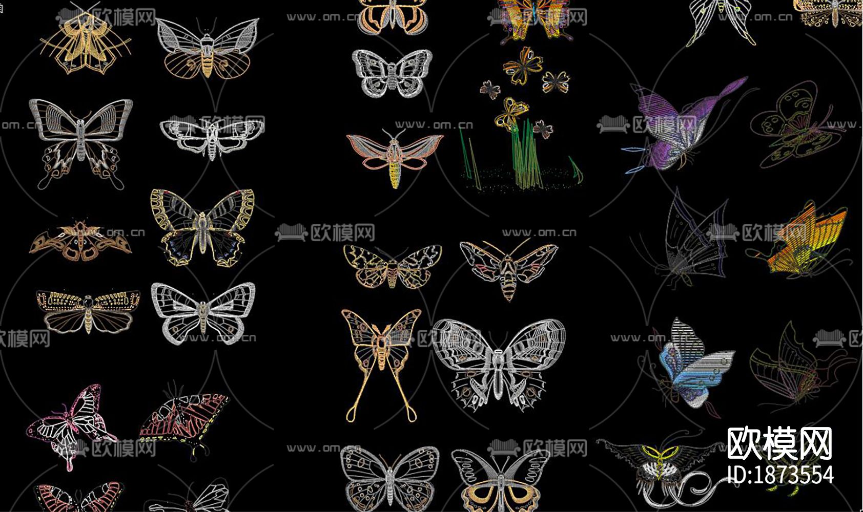 动物蝴蝶cad图库下载（渲染图10）