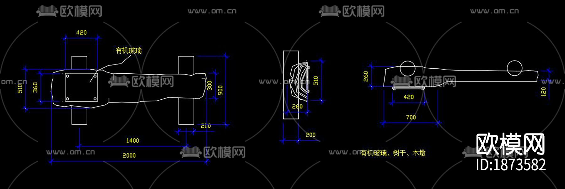垃圾桶标识牌cad图库下载（渲染图5）