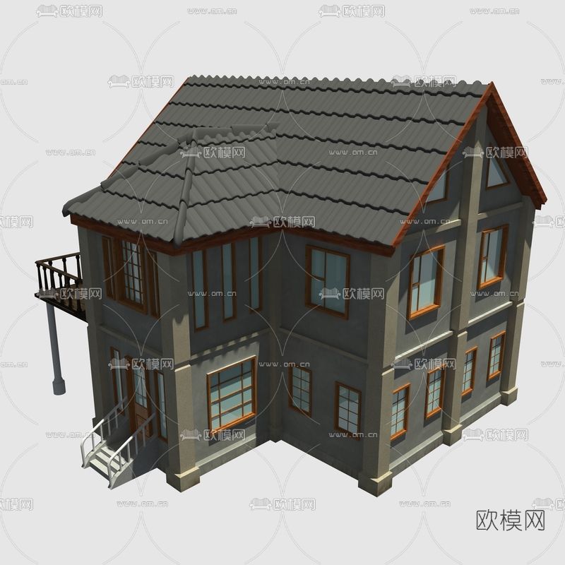 简欧独栋别墅免费3d模型下载