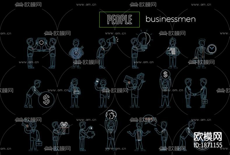 职业人物cad图库下载（渲染图4）