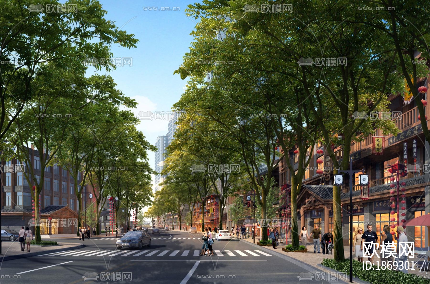 中式商业街cad施工图下载（渲染图8）