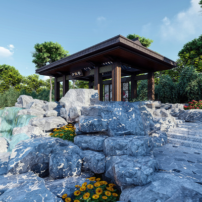 现代亭子su模型