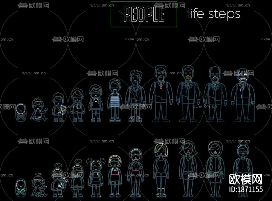 职业人物cad图库下载（渲染图3）