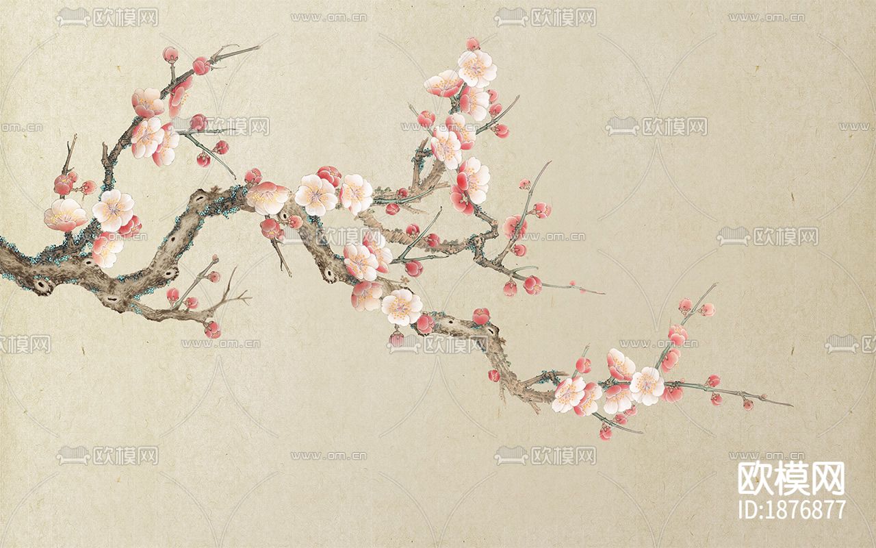 中式花鸟壁纸下载（渲染图4）