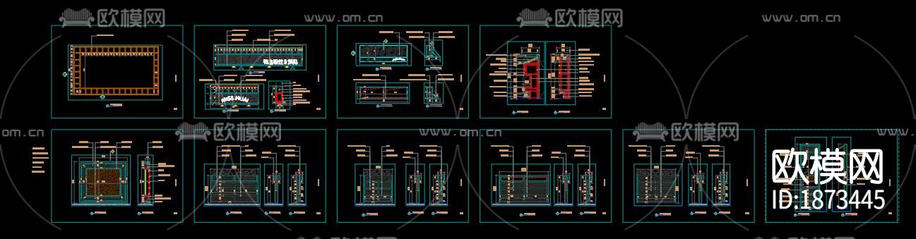火锅店cad施工图下载（渲染图3）