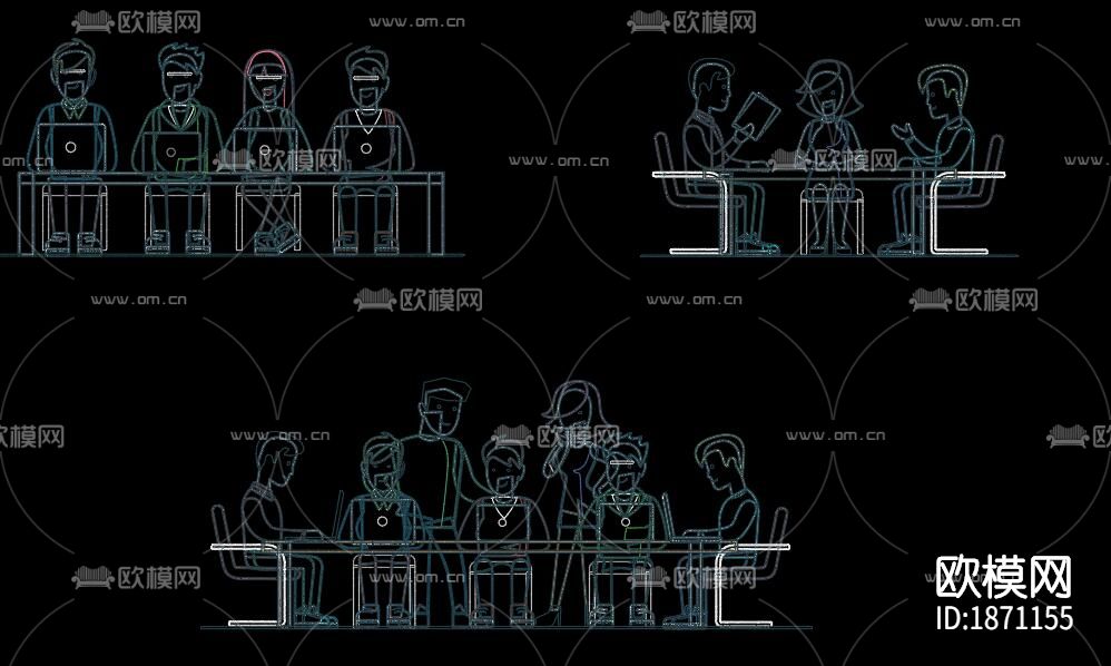 职业人物cad图库下载（渲染图5）
