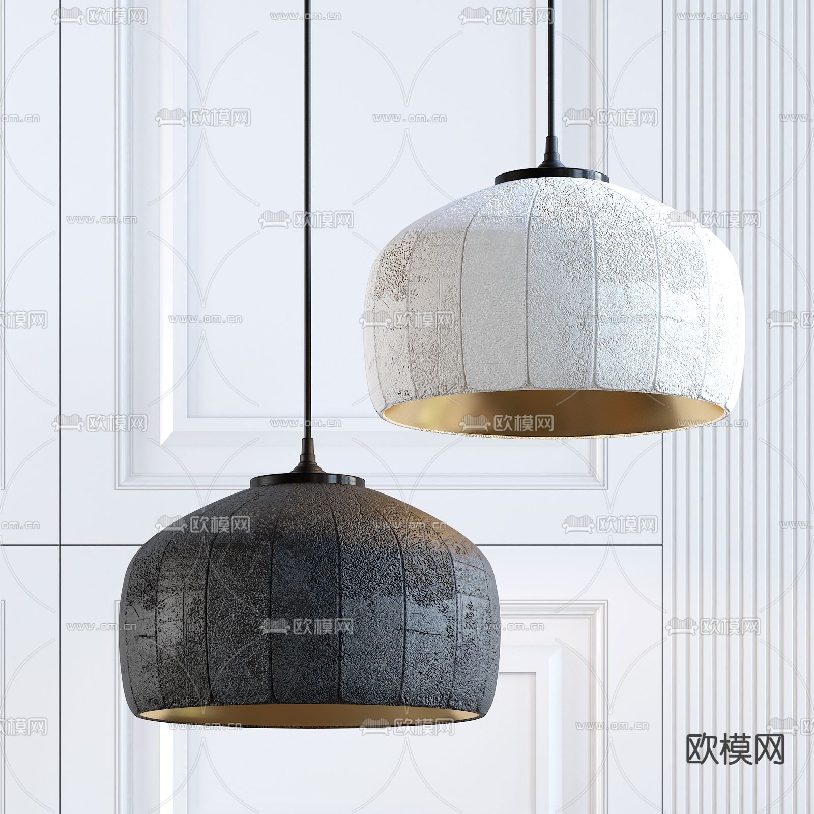 工业风金属吊灯3d模型下载