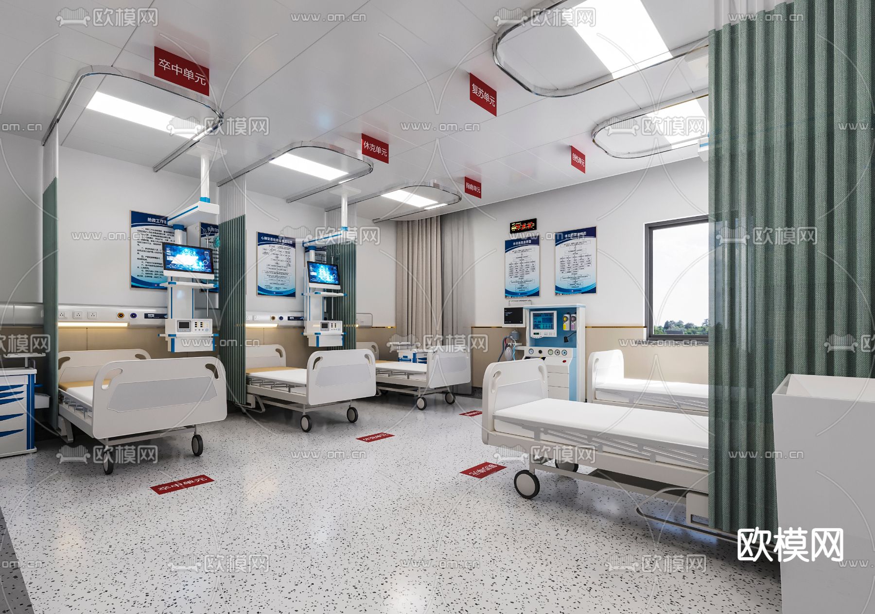 现代医院病房急诊科3d模型下载