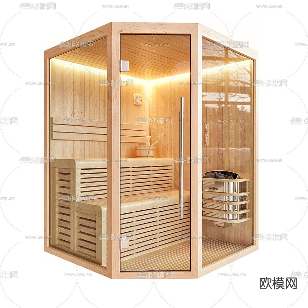 现代汗蒸房桑拿房3d模型